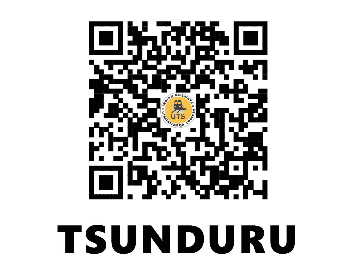 UTS QR Code for TSUNDURU - TSR - SC (ANDHRA PRADESH)